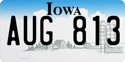 IA license plate AUG813