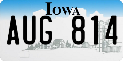 IA license plate AUG814