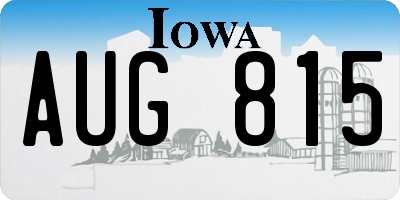 IA license plate AUG815