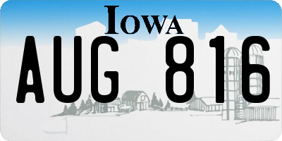 IA license plate AUG816