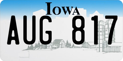 IA license plate AUG817