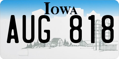 IA license plate AUG818