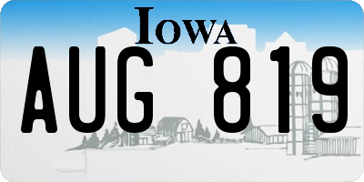 IA license plate AUG819