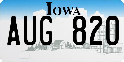IA license plate AUG820