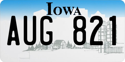IA license plate AUG821