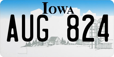 IA license plate AUG824