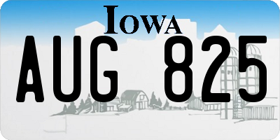 IA license plate AUG825