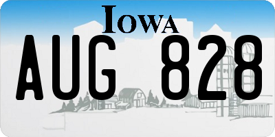 IA license plate AUG828