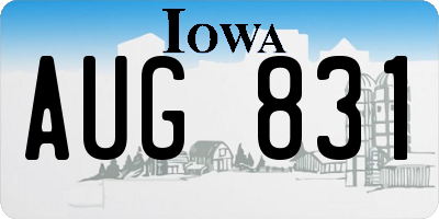 IA license plate AUG831