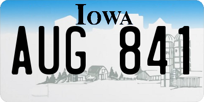 IA license plate AUG841