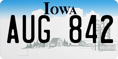 IA license plate AUG842
