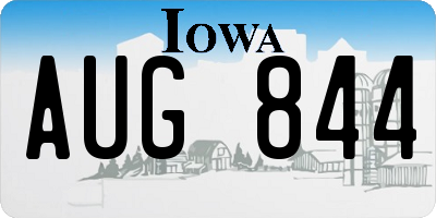 IA license plate AUG844