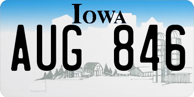 IA license plate AUG846