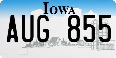 IA license plate AUG855