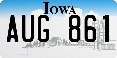IA license plate AUG861