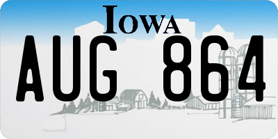 IA license plate AUG864