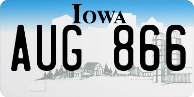 IA license plate AUG866