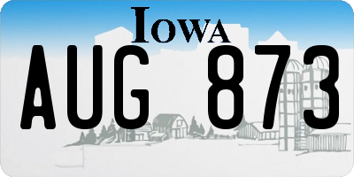 IA license plate AUG873