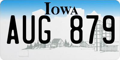 IA license plate AUG879