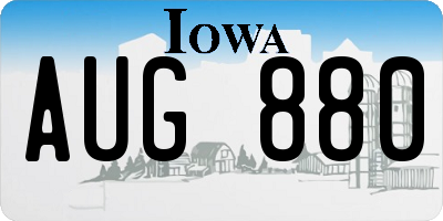 IA license plate AUG880