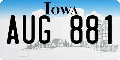 IA license plate AUG881