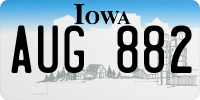 IA license plate AUG882