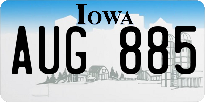 IA license plate AUG885