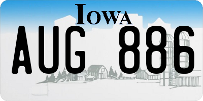 IA license plate AUG886