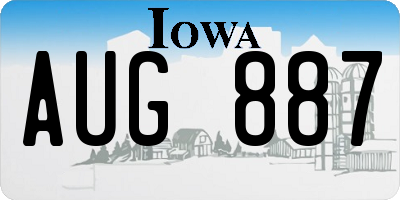 IA license plate AUG887