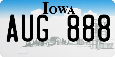 IA license plate AUG888
