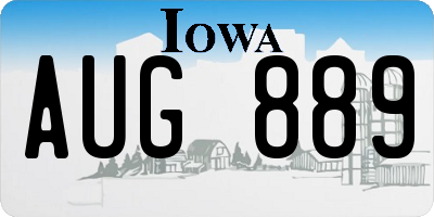 IA license plate AUG889