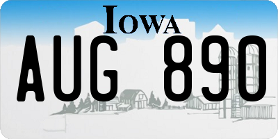 IA license plate AUG890