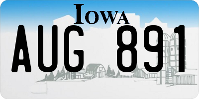 IA license plate AUG891