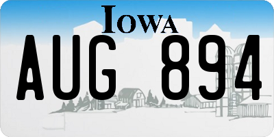 IA license plate AUG894