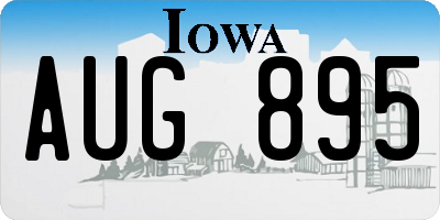 IA license plate AUG895