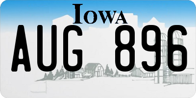 IA license plate AUG896