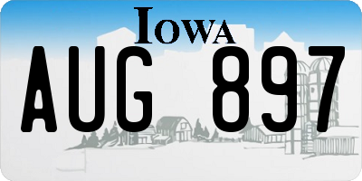 IA license plate AUG897