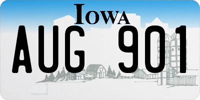 IA license plate AUG901