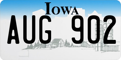 IA license plate AUG902
