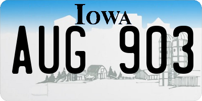 IA license plate AUG903