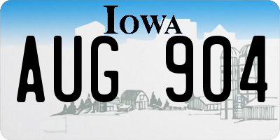 IA license plate AUG904