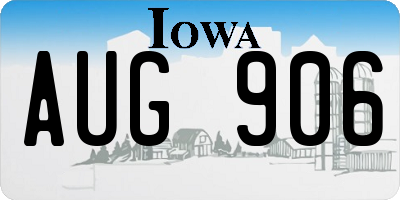 IA license plate AUG906