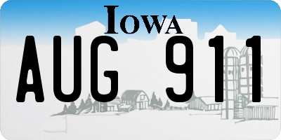 IA license plate AUG911
