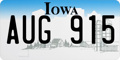 IA license plate AUG915