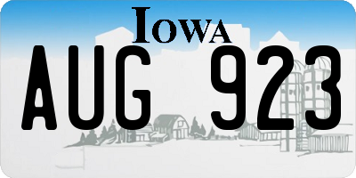 IA license plate AUG923