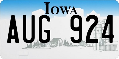 IA license plate AUG924