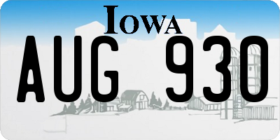 IA license plate AUG930