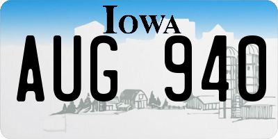 IA license plate AUG940
