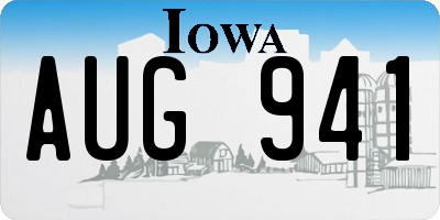 IA license plate AUG941