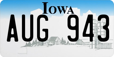IA license plate AUG943